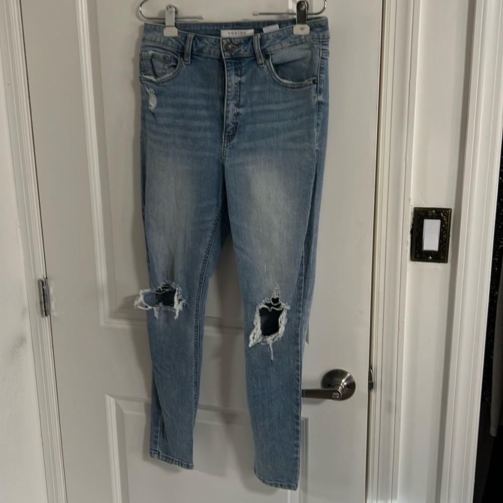 Gently used Eunina Size 11 Skinny Distressed Bella Jeans High Rise Light Wash